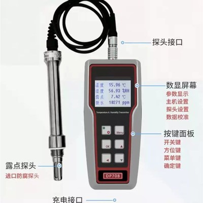 DP70 DP70B 手持式露点仪锂电池便携式露点仪手持微水仪PPM露点仪