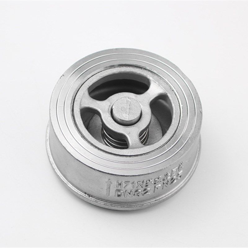 H71W-16P/25P止回阀201/304不锈钢阀门对夹式单向阀4分6分1寸DN32