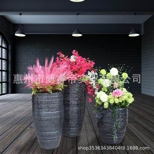 玻璃钢落地花盆组合商杨影院美陈花器售楼处广场花瓶摆件创意花盆