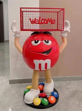 卡通黄橙红豆玻璃钢雕塑公仔客厅网红店铺橱窗装饰落地大摆件