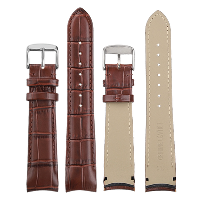 季娅唯适配西铁城牛皮弧口弯表带