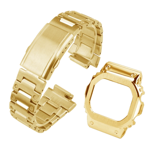 适配卡西欧GM-5600 DW5600 GW-M5610金属表带改装精钢表壳配件男