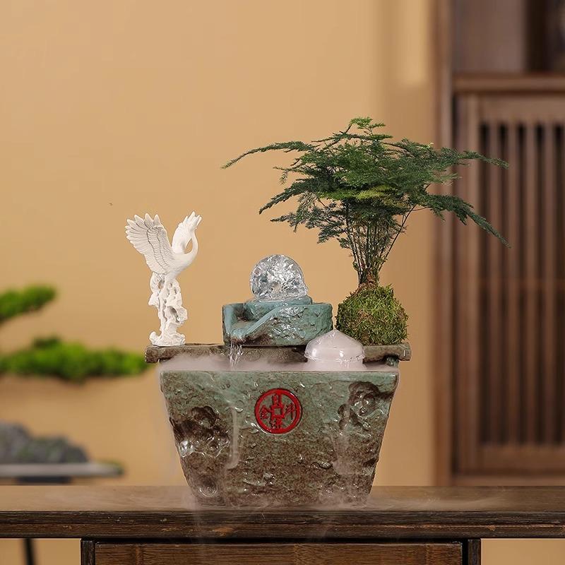 日进斗金流水水晶球客厅电视柜