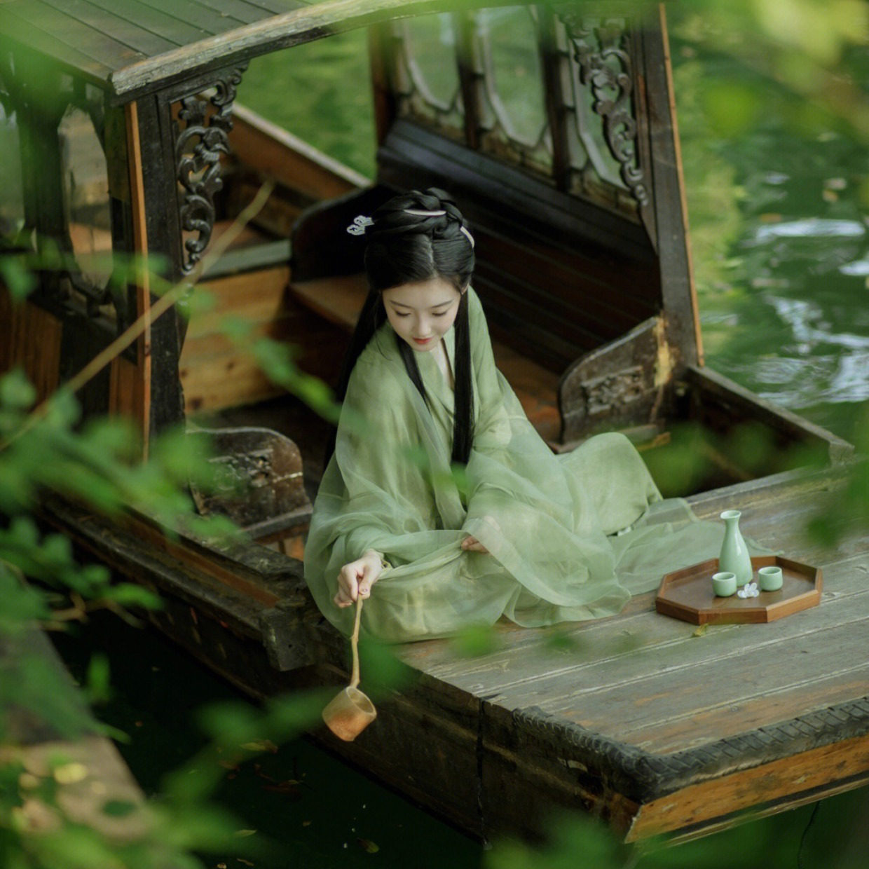 原创汉服女直裾超仙网纱