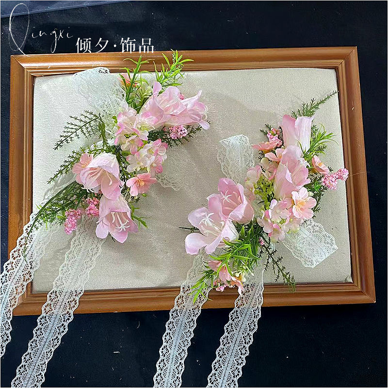 森系发饰结婚甜美花环发夹花朵新娘写真摄影头饰配饰婚纱度假造型