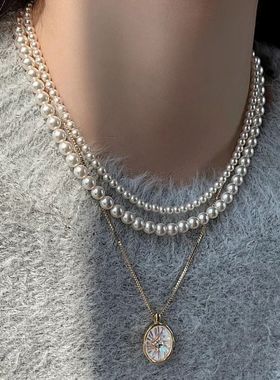 澳白色施家珍珠项链高级