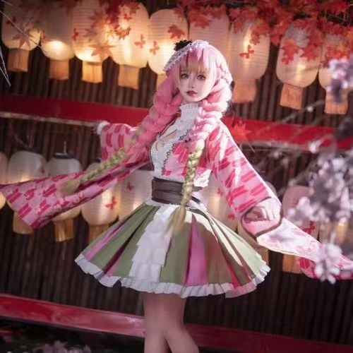 cosplay服装鬼灭祭甘露寺女仆装