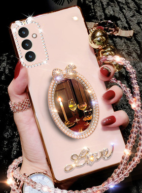 三星A54手机壳A54新款5G保护套A5460硅胶镶钻galaxy软壳A545g外壳镜面samsung个性创意sma防摔啊samsunga女潮