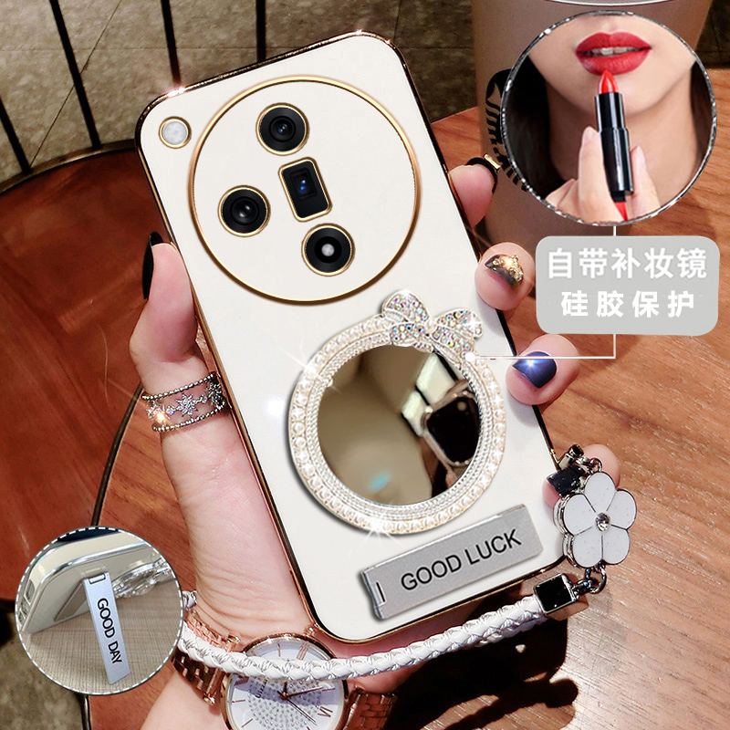 oppofindX7ultra手机壳新款FindX7ultr保护硅胶套镜面oppo全包边findx7u软壳潮女pro带支架oppox7外壳高级感