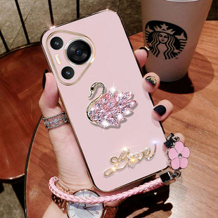 华为pura70手机壳HBN一AL00镜头全包pure70pro新款硅胶p70por十保护套10软壳80潮女pr0高级感puar镶钻ADY个性