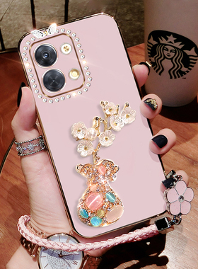 opporeno9手机壳PHM110新款reno9pro硅胶镶钻Reno9por十5G保护套超薄opoopor全包opρoreno外壳oρporeno女潮