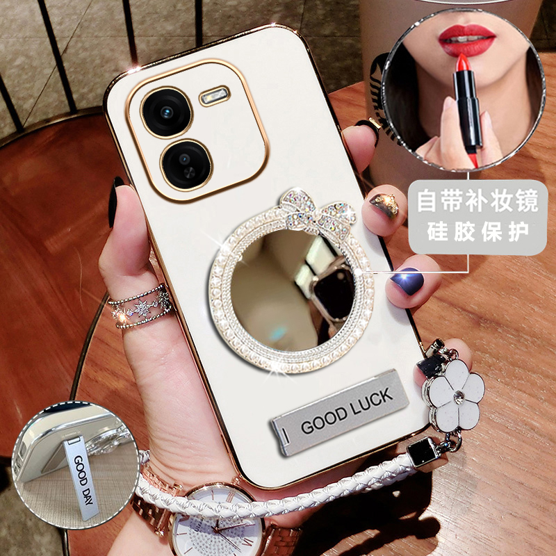 vivoiqooz9x手机壳带支架iqooz9x新款保护V2353A硅胶套补妆镜vivo全包iqoo软壳爱酷z9x女iq00镜子2361高级感
