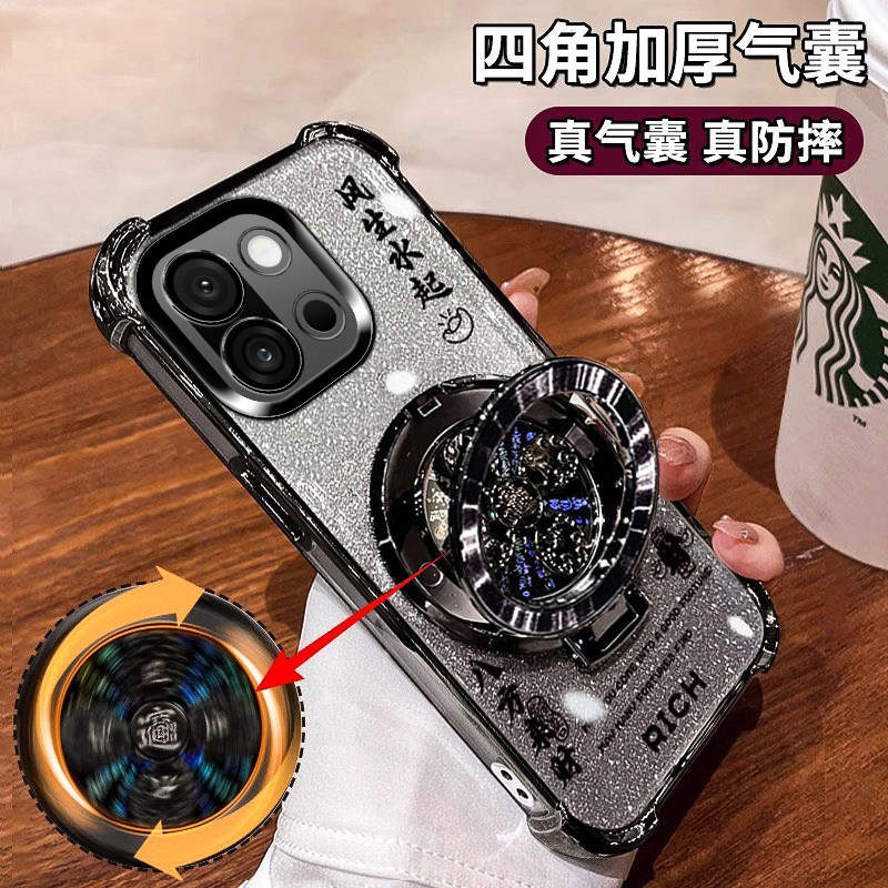 适用一加13T透明手机壳PKX110高颜值带支架1加13T保护硅胶套oppo镜头膜全包气囊防摔oneplus超薄oppo男女新款