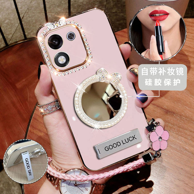 适用华为荣耀X70i手机壳镶钻honor x70i新款保护套ABR一AN00硅胶带镜头膜honor全包透明软壳x70I防摔ANOO女款