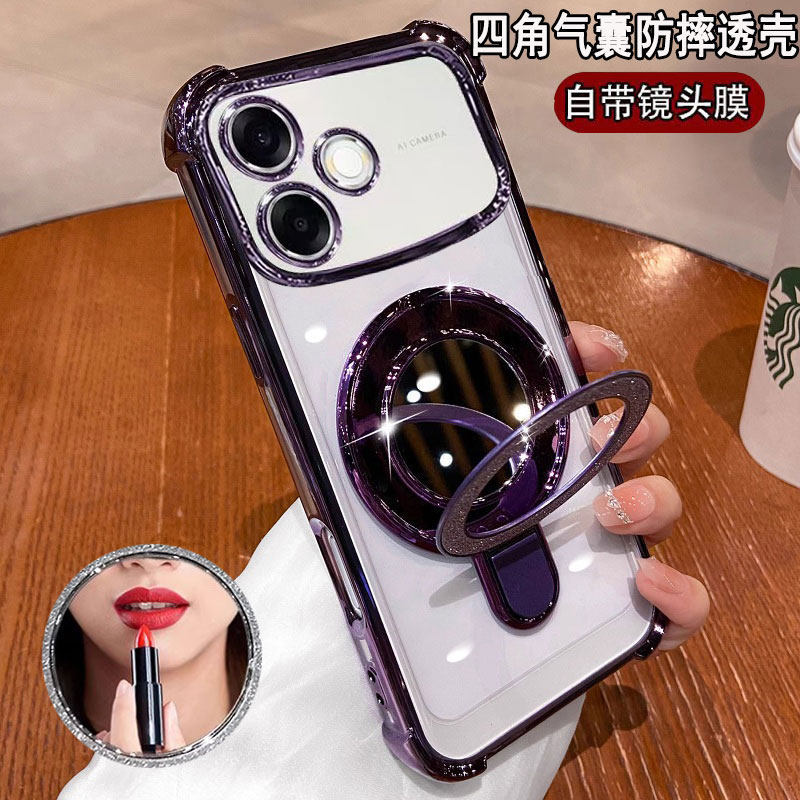 适用PMT110全包防摔oppoa6spro手机壳新款oppo保护a6s硅胶套支架镜子pro带镜头膜5g透明软opa女oppopmt高颜值