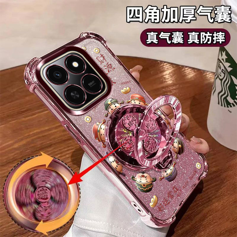 适用华为荣耀play10t手机壳高级感男女LOG一AN10网红创意PLAY10T全包防摔镜头膜honor风生水起支架LOGAN新款