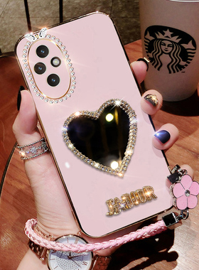 适用于华为荣耀200手机壳honor200Pro新款硅胶ELP一AN00软壳镶钻ELI保护套补妆镜ELPAN全包防摔por女p二百pr0