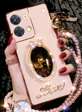 oppoReno9手机壳PHM110硅胶补妆镜opp0reno9por新款保护套PGX110外壳个性opreno全包opprone95G超薄opoor潮女