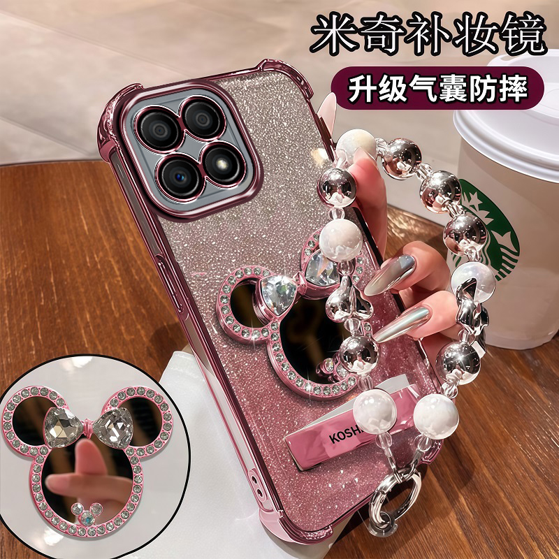 荣耀X30i手机壳米奇带补妆镜子