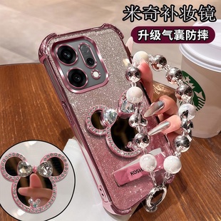 适用opporeno14手机壳oppo硅胶reno14pro保护套PLA110自带镜头膜透明reon14por全包防摔支架镜子PKZ新款女款