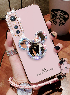 vivoS7e手机壳网红vivo手绳V2031A保护硅胶套5G全包防摔S7e活力版软壳镜面EA女潮viov外壳个性ⅴⅰvo镶钻新款