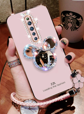 适用于 opporeno2手机壳Reno2z保护套手绳PCKM80硅胶镶钻ooporeno2z软壳全包镜头opopr超薄opopreno2外壳女款