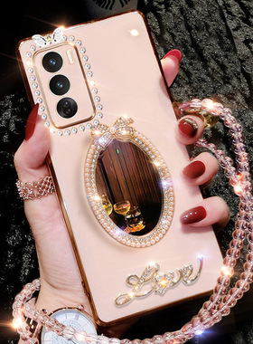 oppoReno12手机壳新款PJW110保护套oppo带钻reno12pro外壳补妆镜opporone全包0pp0ren硅胶PJW110外壳rone软女