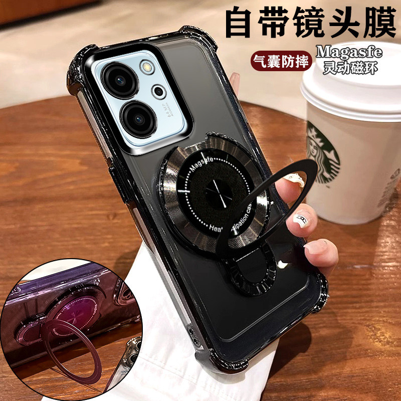 适用opporeno15promax手机壳新款CPH2811硅胶磁吸带支架OPPO四角防摔reno15promax国外版新款透明高级感男女