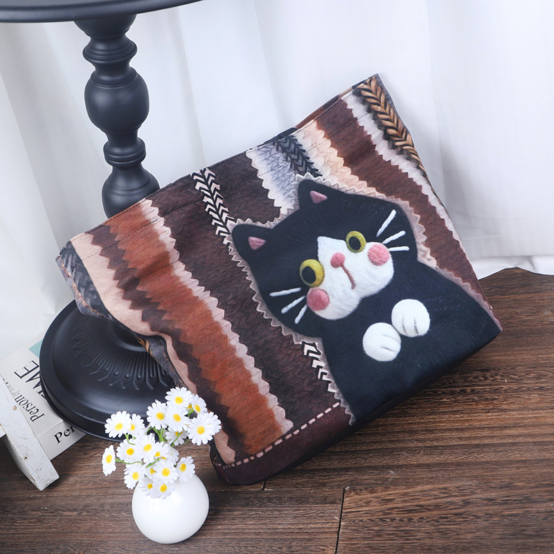 毛线奶牛手提包大容量可爱