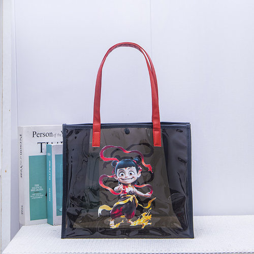 尚盈哪吒黑色果冻包大容量防水沙滩游泳包高档手提妈咪包产检包包