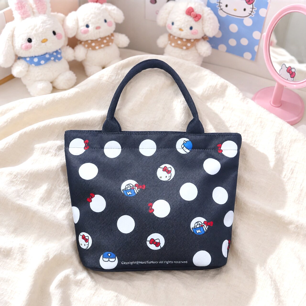 尚盈HelloKitty波点大容量托特