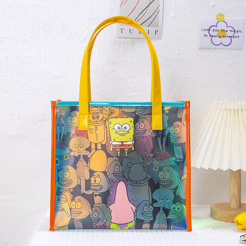 海绵宝宝炫彩手提镭射果冻包