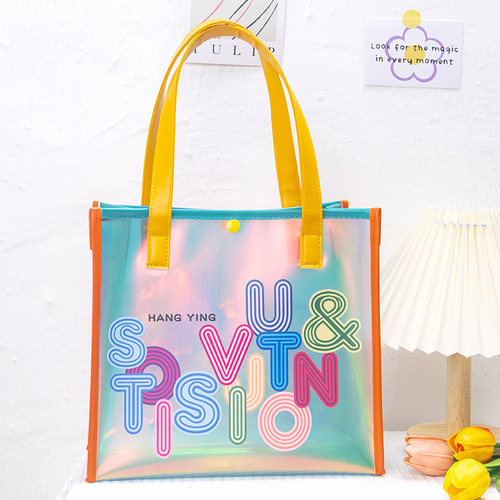 螺纹字母炫彩灰底炫彩镭射果冻包