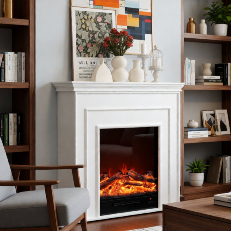 北欧风仿真火焰壁炉装饰柜中古民宿客厅玄关壁炉架电子取暖器