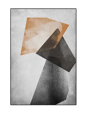 QY.ART纯手工手绘艺术黑白橙油画现立体落地抽象玄关沙发入户客厅