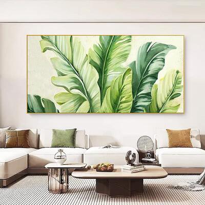 Notareart手绘油画《家大业大》客厅沙发背景墙装饰画横版肌理画