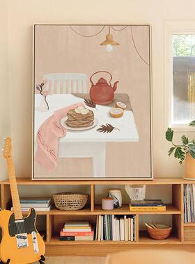 北欧ins奶油风客厅沙发花卉装饰画餐厅卧室床头温馨桌面摆画挂画