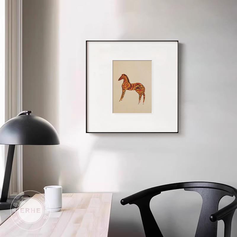 常玉 中古风动物装饰画卧室复古挂画小众客餐厅画玄关柜简约摆画图片