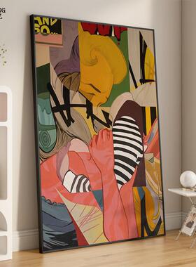 抽象艺术客厅装饰挂画走廊入户玄关画大幅落地画卧室民宿人物柜画