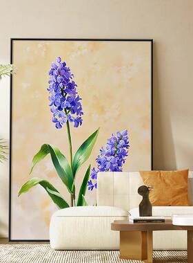 玄关紫色风信子装饰画客厅高级感沙发背景墙壁画抽象艺术花卉挂画