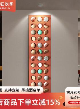 橙色客厅装饰画轻奢卧室床头挂画创意长条玄关壁画抽象样板间墙画