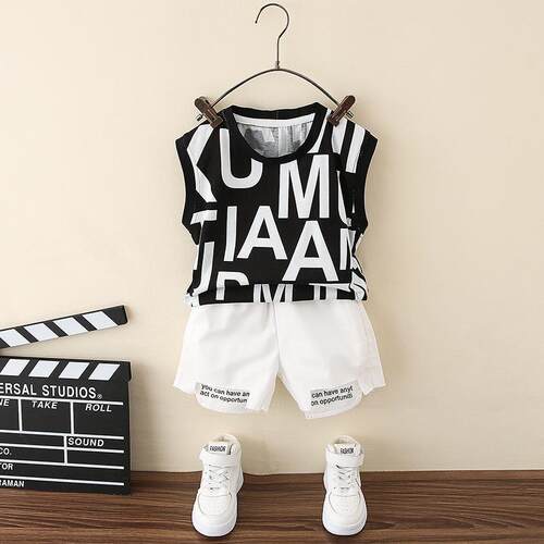 童装男童背心短裤套装夏季新款儿童夏装无袖衣服夏款男女宝宝短袖