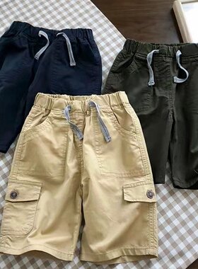 搭百110-170五分棉布码夏季梭款实薄用短裤童织宝童男裤休闲