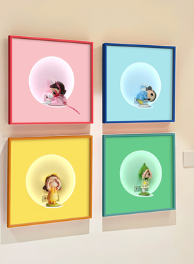 入户玄关可发光noyota盲盒收纳展示架客厅转角潮玩手办公仔展示框