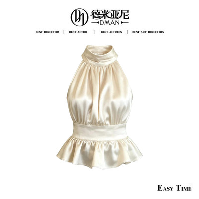 【米公子】大美女感挂脖吊带小上衣HW0716