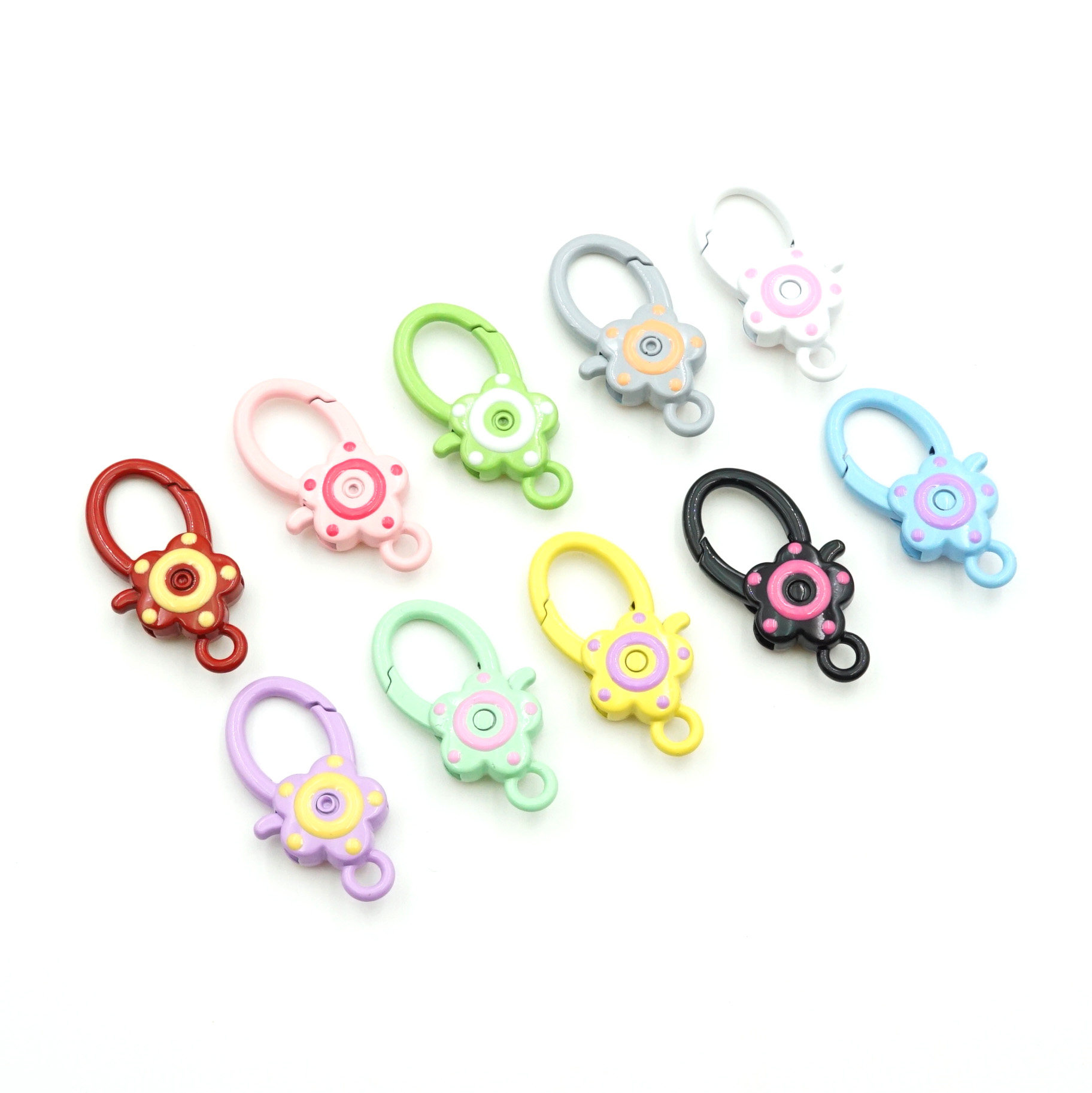 包邮滴油花朵扣烤漆弹簧扣DIY手工绳链串珠钥匙材料配件包包扣,饰品/流行首饰/时尚饰品新,扣,淘宝优惠券,粉丝福利购,淘宝优惠卷