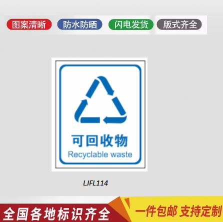 垃圾分类标识海报墙贴可回收其他