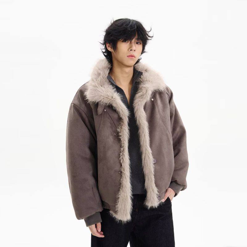 加厚男款夹克毛领痞帅跨境棉服