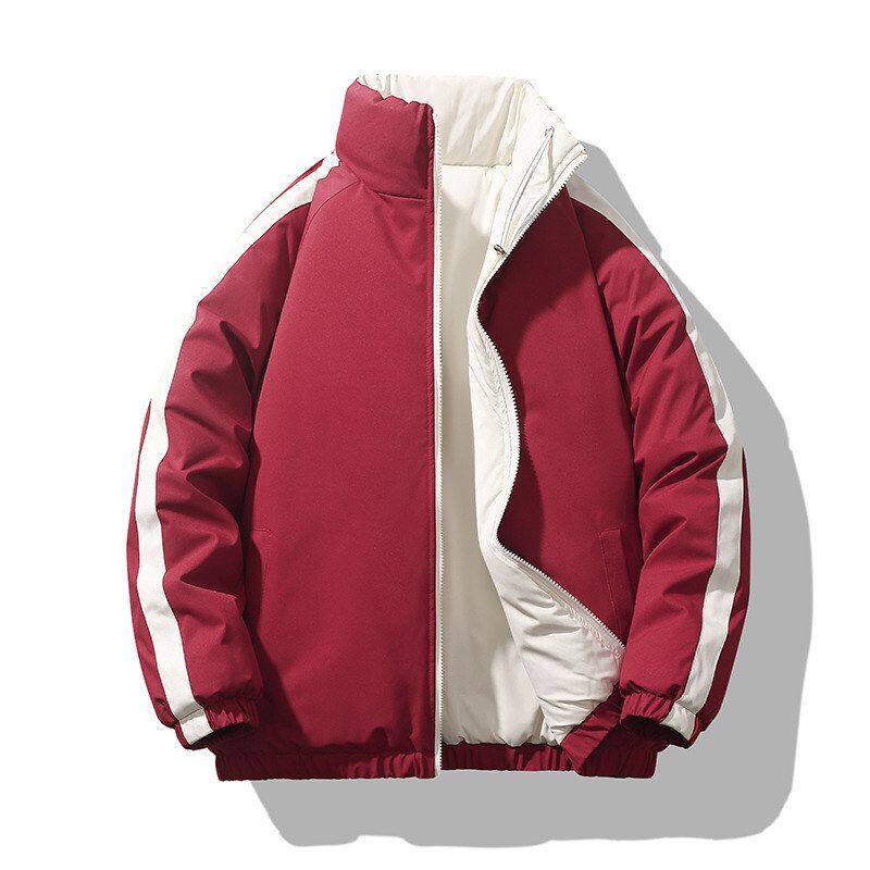 男装羽绒棉服秋冬季新款双面穿