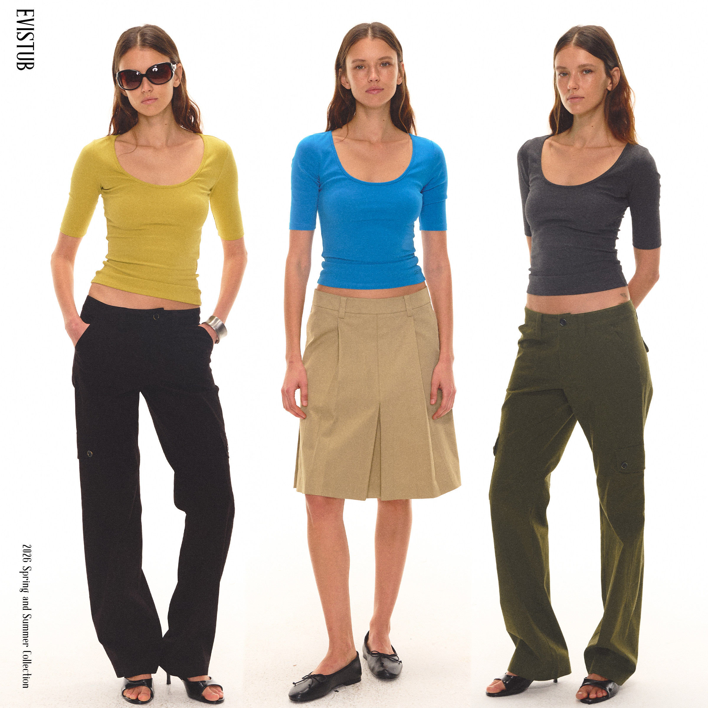 EVISTUB * Workday’s Sleeve * 多色美式基础五分袖u领正肩短袖